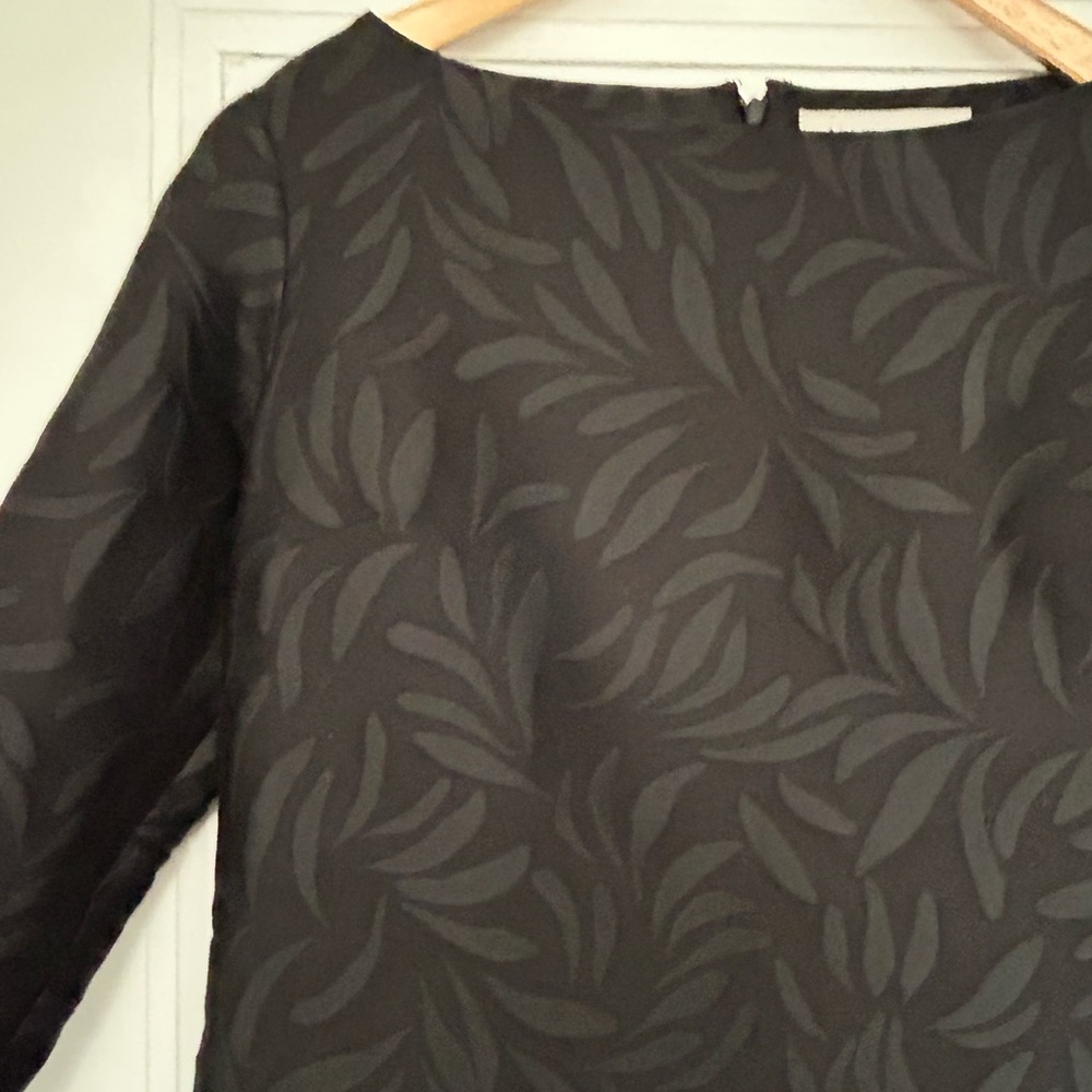 Serena & Lily Elegant Black Leaf Blouse View 3